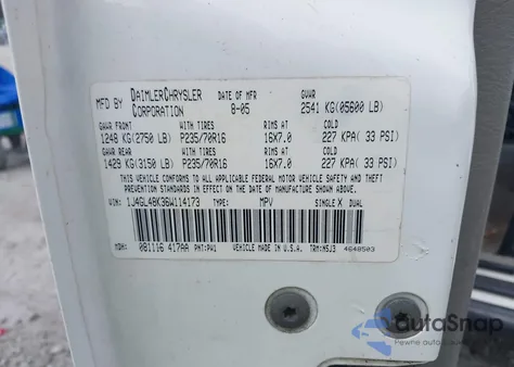 2006 Jeep Liberty Sport из США, поврежденный, VIN 1J4GL48K36W114173